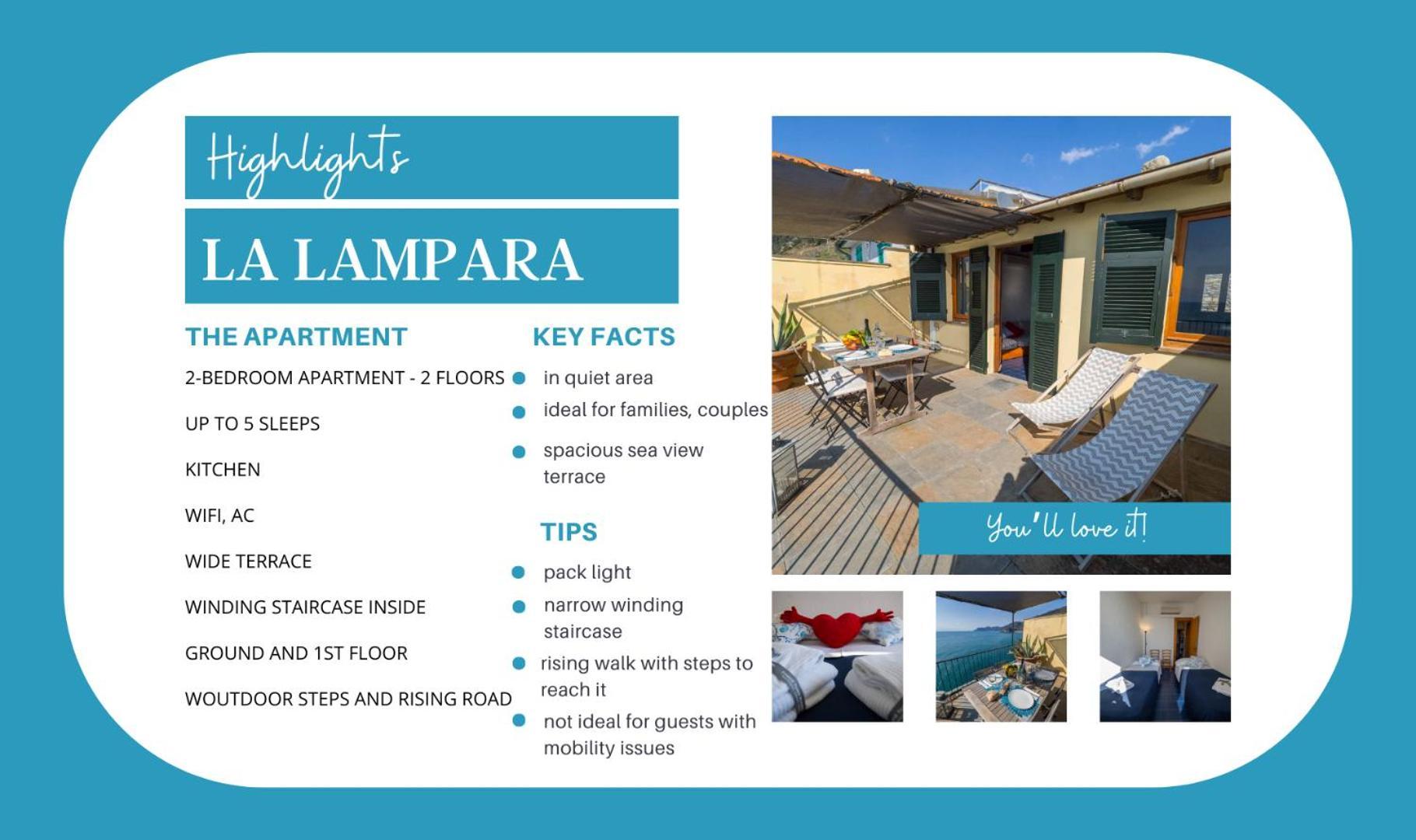 La Lampara Sea View Terrace Apartment Manarola Extérieur photo