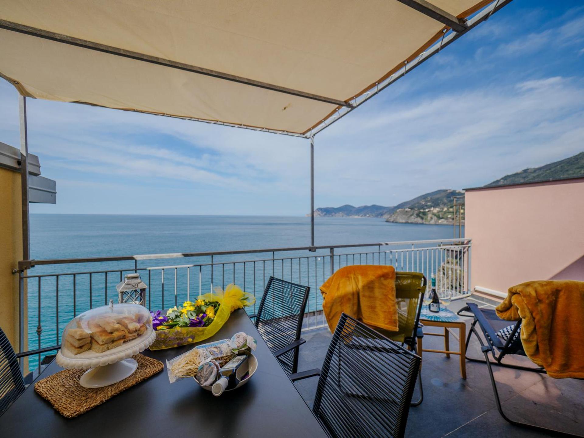 La Lampara Sea View Terrace Apartment Manarola Extérieur photo